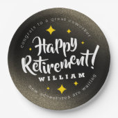 おもしろい金ゴールドグリッタースターズリタイアニューアドベンチャーズ ペーパープレート (正面)