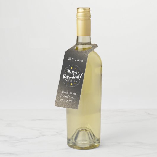 おもしろい金ゴールドグリッタースターズリタイアニューアドベンチャーズ ボトルネックタグ (アングル)