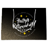 おもしろい金ゴールドグリッタースターズリタイアニューアドベンチャーズ ラージペーパーバッグ (正面)