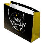 おもしろい金ゴールドグリッタースターズリタイアニューアドベンチャーズ ラージペーパーバッグ (裏面アングル)