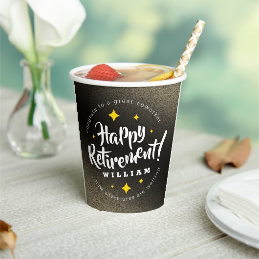 おもしろい金ゴールドグリッタースターズリタイアニューアドベンチャーズ 紙コップ (インサイチュ)