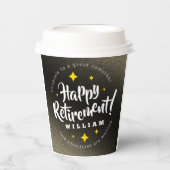 おもしろい金ゴールドグリッタースターズリタイアニューアドベンチャーズ 紙コップ (正面)