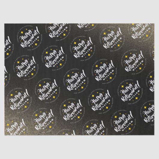 おもしろい金ゴールドグリッタースターズリタイアニューアドベンチャーズ 薄葉紙 (正面)