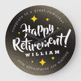 おもしろい金ゴールドグリッタースターズリタイアメントニューアドベンチャーズ ラージ壁時計