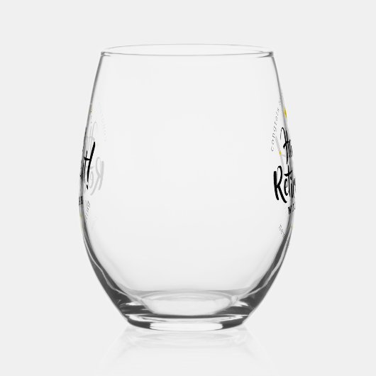 おもしろい金ゴールドスターズリタイアニューアドベンチャーズ ステムなしワイングラス (右)