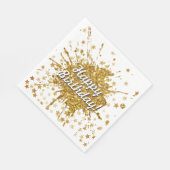 おもしろい金ゴールドスパークルグリッターグラフィティ絵を描ドリップスター スタンダードランチョンナプキン (角)