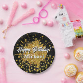 おもしろい金ゴールドスパークルグリッターグラフィティ絵を描ドリップスター ペーパープレート (パーティー)