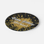 おもしろい金ゴールドスパークルグリッターグラフィティ絵を描ドリップスター ペーパープレート (アングル)