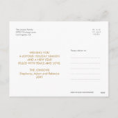 おもしろい金ゴールドハッピーホリデー写真はがきモダン シーズンポストカード (裏面)