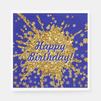 おもしろい金ゴールドピンク輝くグリッターグラフィティ絵を描スター スタンダードランチョンナプキン