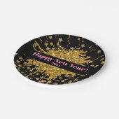 おもしろい金ゴールドピンク輝くグリッターグラフィティ絵を描スター ペーパープレート (アングル)