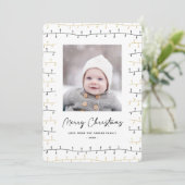 おもしろい金ゴールドブラッククリスマスオーナメントシンプルホワイト シーズンカード (スタンド正面)