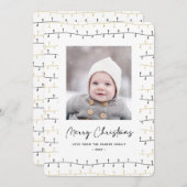 おもしろい金ゴールドブラッククリスマスオーナメントシンプルホワイト シーズンカード (正面/裏面)