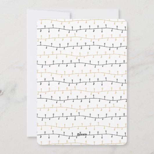 おもしろい金ゴールドブラッククリスマスオーナメントシンプルホワイト シーズンカード (裏面)