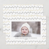 おもしろい金ゴールドブラッククリスマスオーナメントシンプルホワイト シーズンカード (正面/裏面)