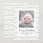 おもしろい金ゴールドブラッククリスマスオーナメントシンプルホワイト シーズンカード (正面/裏面)