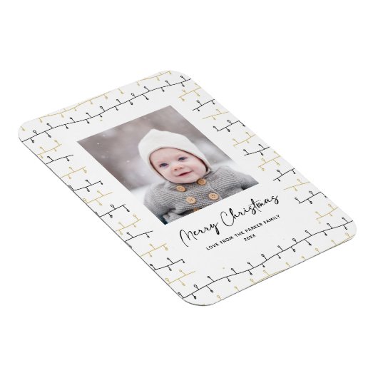 おもしろい金ゴールドブラッククリスマスオーナメントシンプルホワイト マグネット (右側)