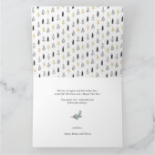 おもしろい金ゴールドブラックパインツリーミニマリストクリスマス カード (内部)