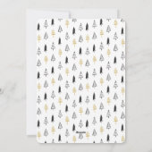 おもしろい金ゴールドブラックパインツリーミニマリストクリスマス シーズンカード (裏面)