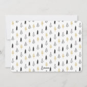 おもしろい金ゴールドブラックパインツリーミニマリストクリスマス シーズンカード (裏面)