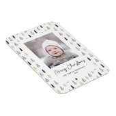 おもしろい金ゴールドブラックパインツリーミニマリストクリスマス マグネット (右側)