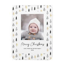 おもしろい金ゴールドブラックパインツリーミニマリストクリスマス