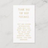 おもしろい金ゴールド文字の挿入お客様向け注文カード。 エンクロージャーカード (正面)