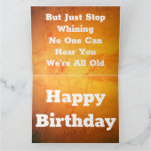 おもしろい金ゴールド誕生日カード カード (内部)