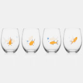 おもしろい金魚ギフトカスタムノベルティ ステムなしワイングラス (裏面)