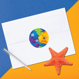 おもしろい金魚水族館 ラウンドシール