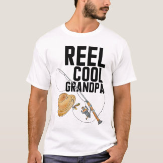 おもしろい釣りヴィンテージリールクールおじいちゃんTシャツ Tシャツ
