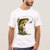 おもしろい釣り好きのクールなパパ Tシャツ (正面)