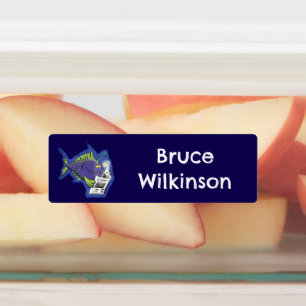 おもしろい釣り用の魚のパーソナライズされた漫画 ラベル