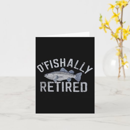 おもしろい釣り退職した魚釣り用テ退職したー カード (黄色い花)