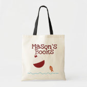 おもしろい釣り釣り旗の図書室 トートバッグ (正面)