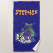 おもしろい釣り魚ビーチタオル ビーチタオル (正面)