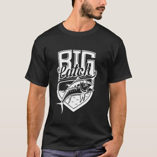 おもしろい釣り 大漁 Tシャツ (正面)