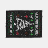 おもしろい銃の醜いクリスマスS銃愛好家の男性の女性 フリースブランケット (正面(横))