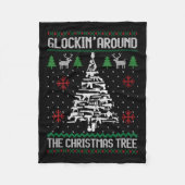 おもしろい銃の醜いクリスマスS銃愛好家の男性の女性 フリースブランケット (正面)