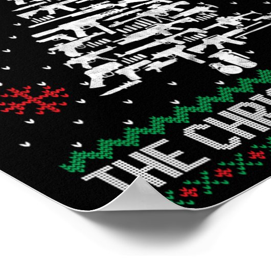 おもしろい銃の醜いクリスマスS銃愛好家の男性の女性 ポスター (角)