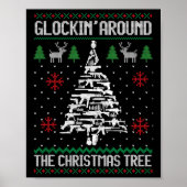 おもしろい銃の醜いクリスマスS銃愛好家の男性の女性 ポスター (正面)