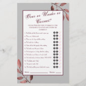 おもしろい錆ピンク赤面フローラブライダルシャワーゲーム (正面)