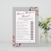 おもしろい錆ピンク赤面フローラブライダルシャワーゲーム (スタンド正面)