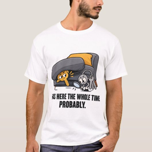 おもしろい鍵紛失Tシャツ Tシャツ (正面)