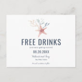 おもしろい鍵西ビーチ結婚式日付の保存 案内ポストカード (正面)