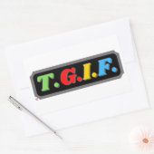おもしろい長方形ステッカー「TGIF」 長方形シール (封筒)