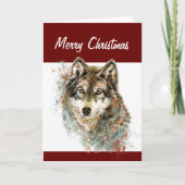 おもしろい間抜けの水色オオカミのクリスマスユーモア シーズンカード (正面)