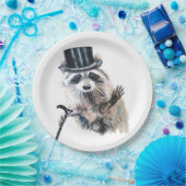 おもしろい間抜けフォーマル服飾ラクーン動物 ペーパープレート (パーティー)