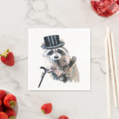 おもしろい間抜け装フォーマル装ラクーン動物パーティー スタンダードカクテルナプキン (インサイチュ)