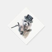 おもしろい間抜け装フォーマル装ラクーン動物パーティー スタンダードカクテルナプキン (角)